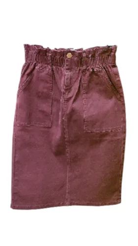 חצאית שילוב כיווץ בורדו