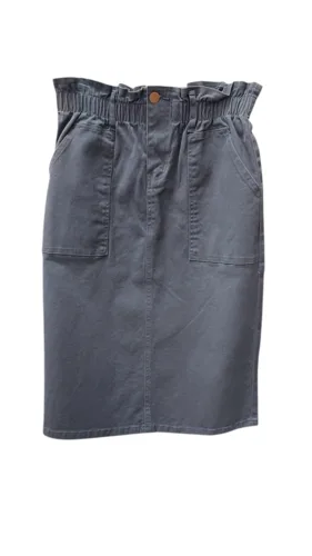 חצאית שילוב כיווץ אפור כהה