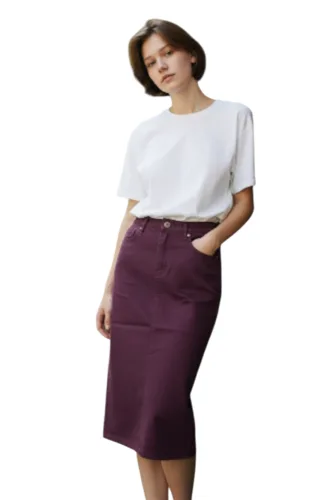 חצאית 1604 70 ס"מ בורדו