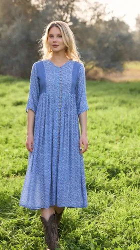 שמלת פרח כחול