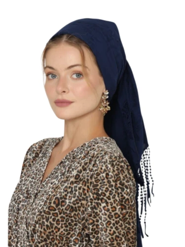 צעיף כותנה כחול