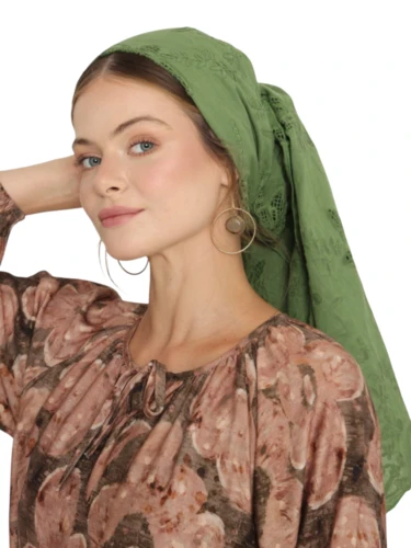 צעיף כותנה ירוק