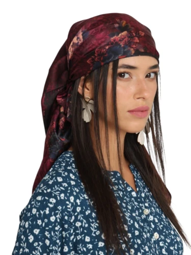 בנדנה בורדון פרחוני