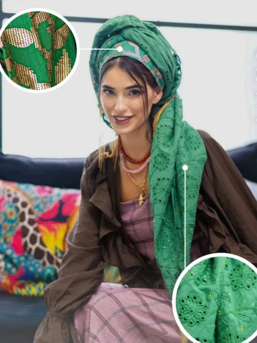 מטפחת אליה ירוק מרובעת
