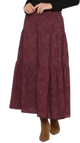 חצאית קומות דפוס מקומט