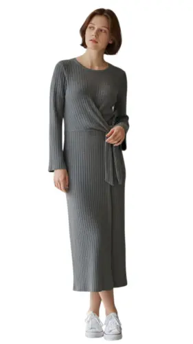 שמלת סיטי אפור חורפי