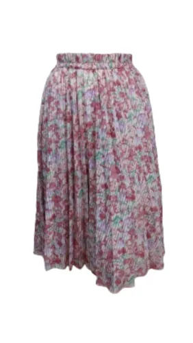 חצאית פליסה מודפסת ורוד