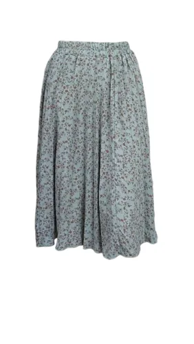 חצאית פליסה מודפסת ירוק