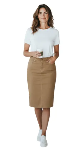 חצאית 1604 70 ס"מ חום בהיר