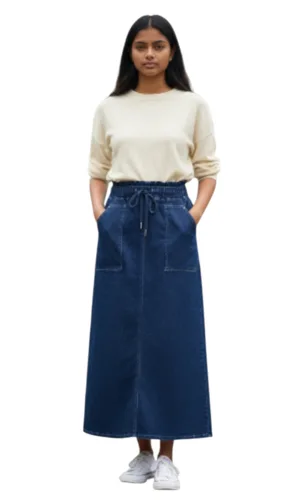 חצאית קורנית כחול כהה