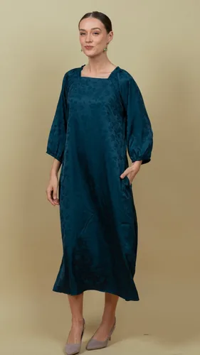 שמלת פלורה טורקיז