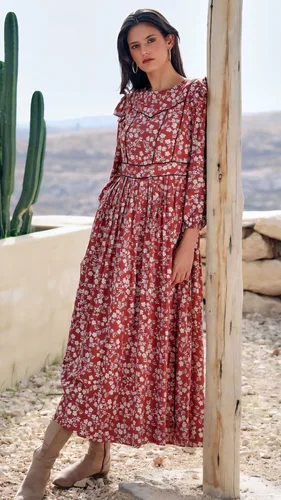 שמלת גפן חום