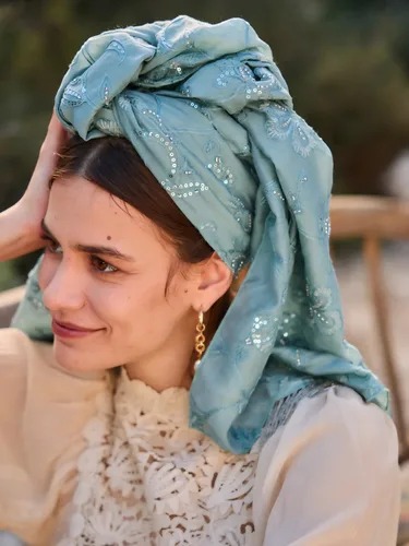 צעיף לוטם טורקיז