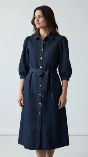 שמלת בוסתן כחול כהה