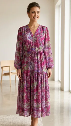 שמלת אליקים ורוד